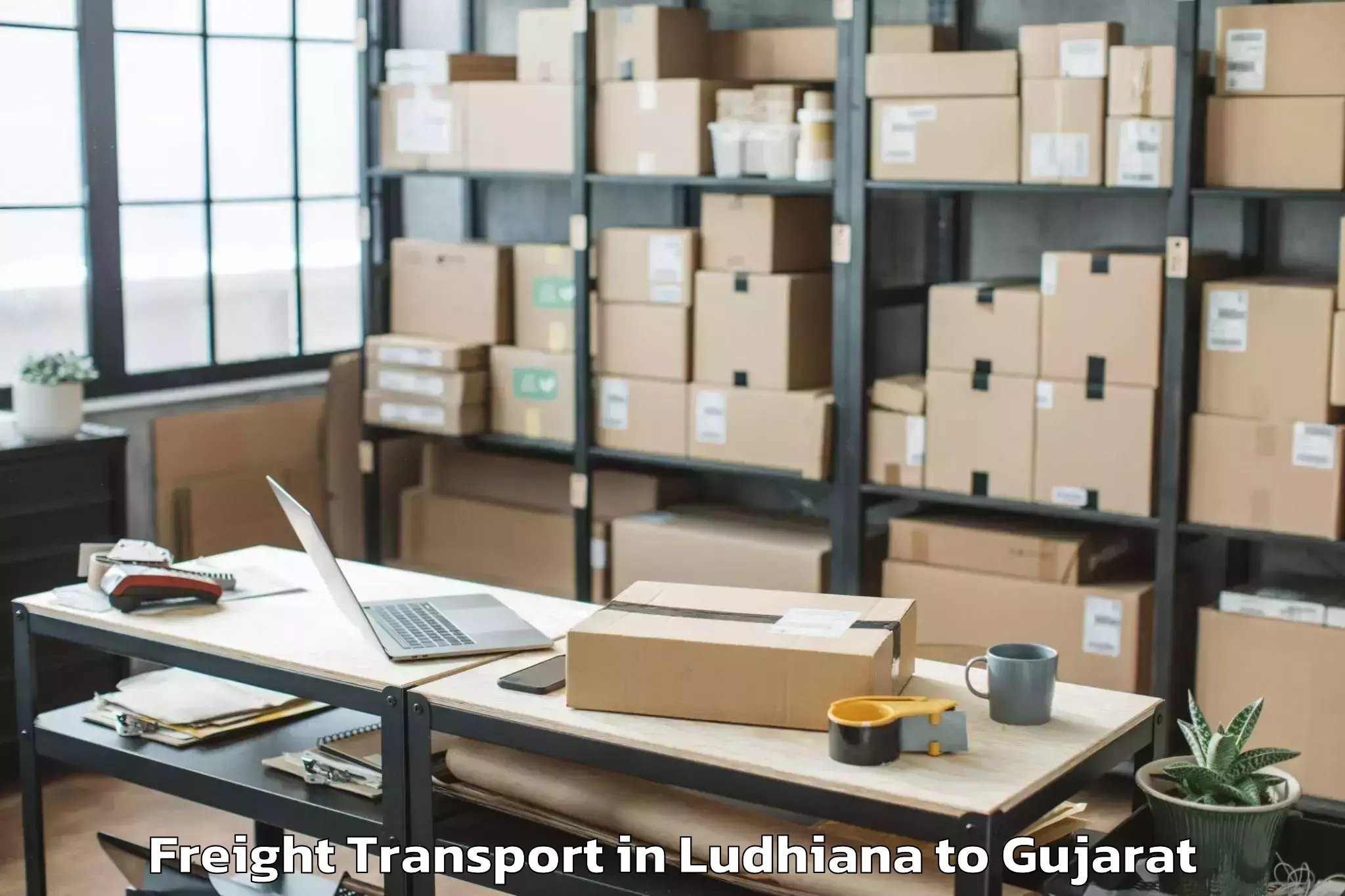 Get Ludhiana to Khambhaliya Freight Transport